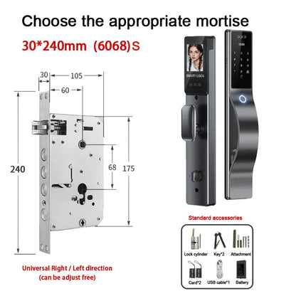 Waterproof 3D face recognition WISHOME WIFI APP RFID Card Code Keyless Smart Electronic Door Lock Aluminum/Glass Sliding Store ARBELLA'S