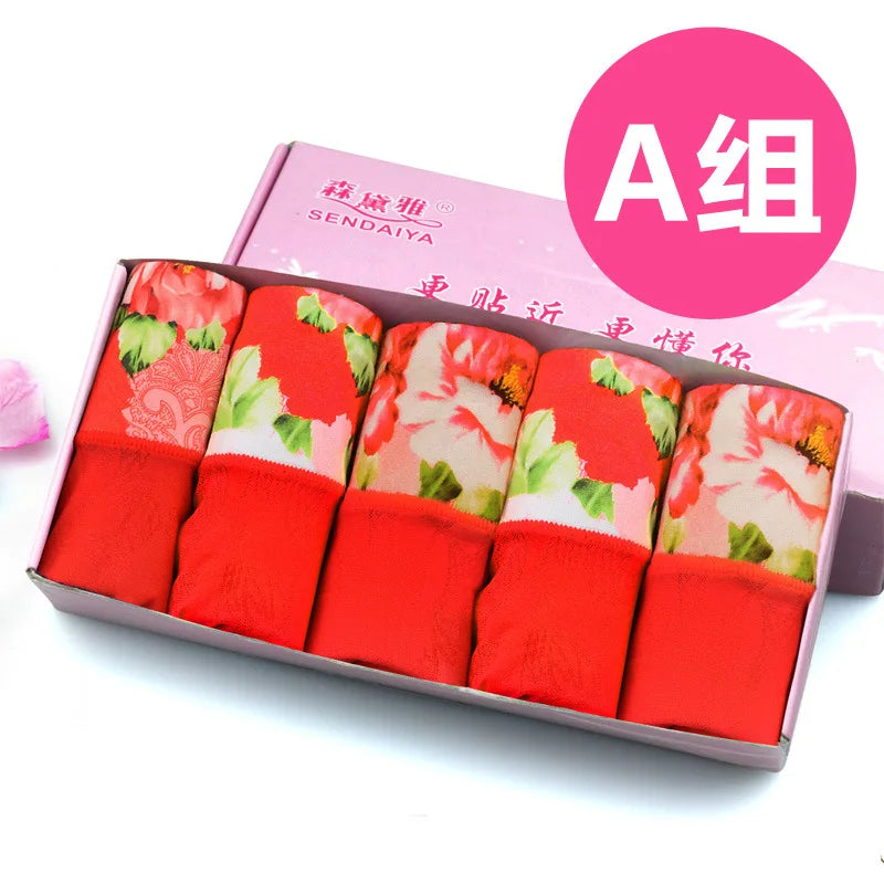 5Pcs Print Panties Women's Underwear Cute Cotton Panties Plus Size Briefs Girl Ladies Lingeries Panty Sexy Underpants For  Women Store ARBELLA'S