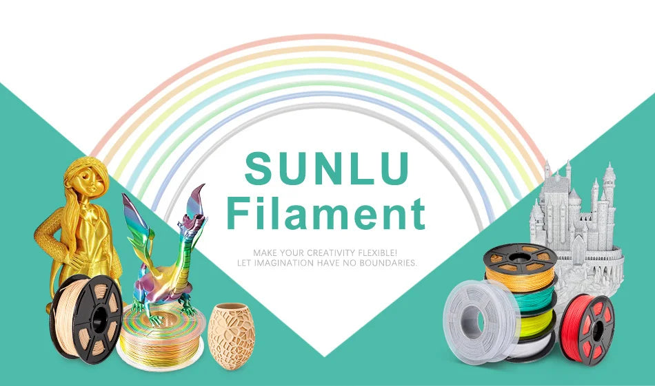 SUNLU PLA/PLA+/PETG/SILK/PLA Matte/ PLA Meta Filament 5KG 1KG/ Roll 1.75mm +/-0.02MM 3D Printer Filament Neatly Wound Filament