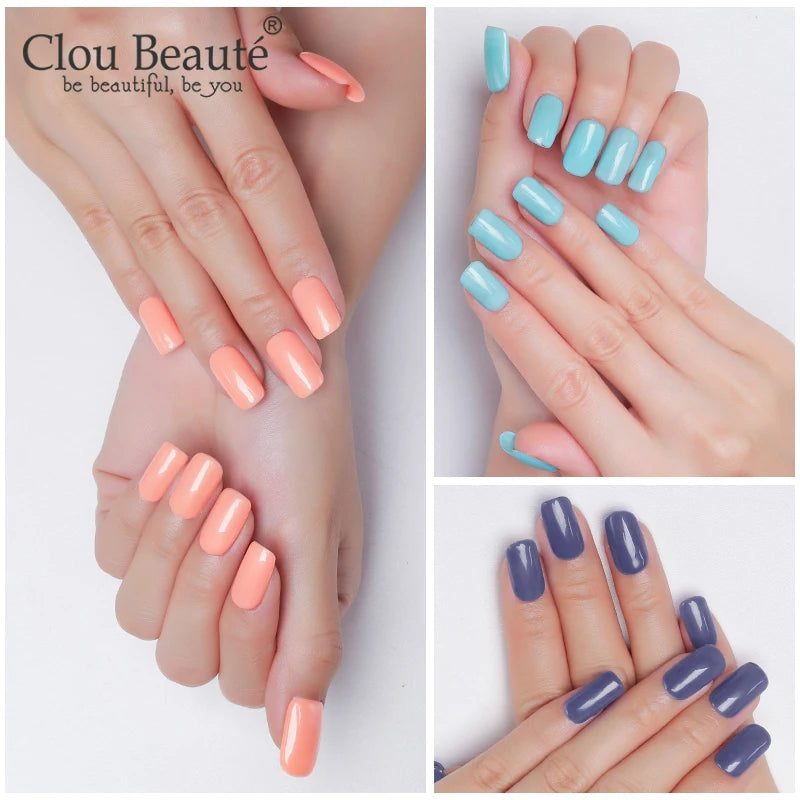 Clou Beaute Gel Polish Organic Nails Semi-permanent Varnish Top Coat UV Nail Polish Set Colors Gellak Nail Gel Art Manicure