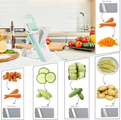 5-in-1 safe multifunctional slicer mandolin manual vegetable cutter radish fries tool kitchen accessories gadget meat cutter