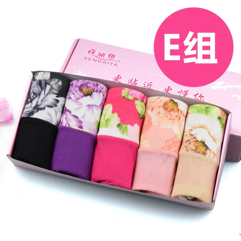 5Pcs Print Panties Women's Underwear Cute Cotton Panties Plus Size Briefs Girl Ladies Lingeries Panty Sexy Underpants For  Women Store ARBELLA'S