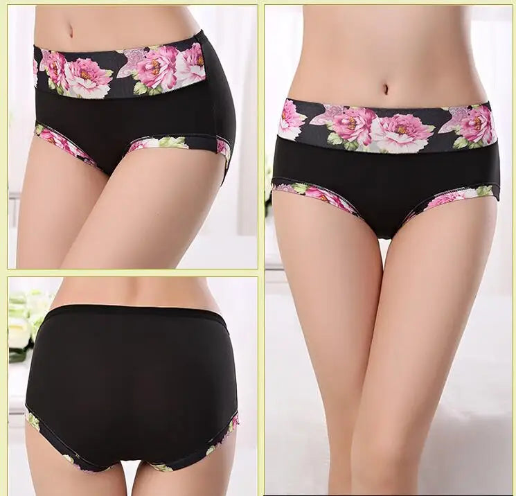5Pcs Print Panties Women's Underwear Cute Cotton Panties Plus Size Briefs Girl Ladies Lingeries Panty Sexy Underpants For  Women Store ARBELLA'S