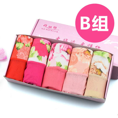 5Pcs Print Panties Women's Underwear Cute Cotton Panties Plus Size Briefs Girl Ladies Lingeries Panty Sexy Underpants For  Women Store ARBELLA'S