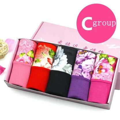 5Pcs Print Panties Women's Underwear Cute Cotton Panties Plus Size Briefs Girl Ladies Lingeries Panty Sexy Underpants For  Women Store ARBELLA'S