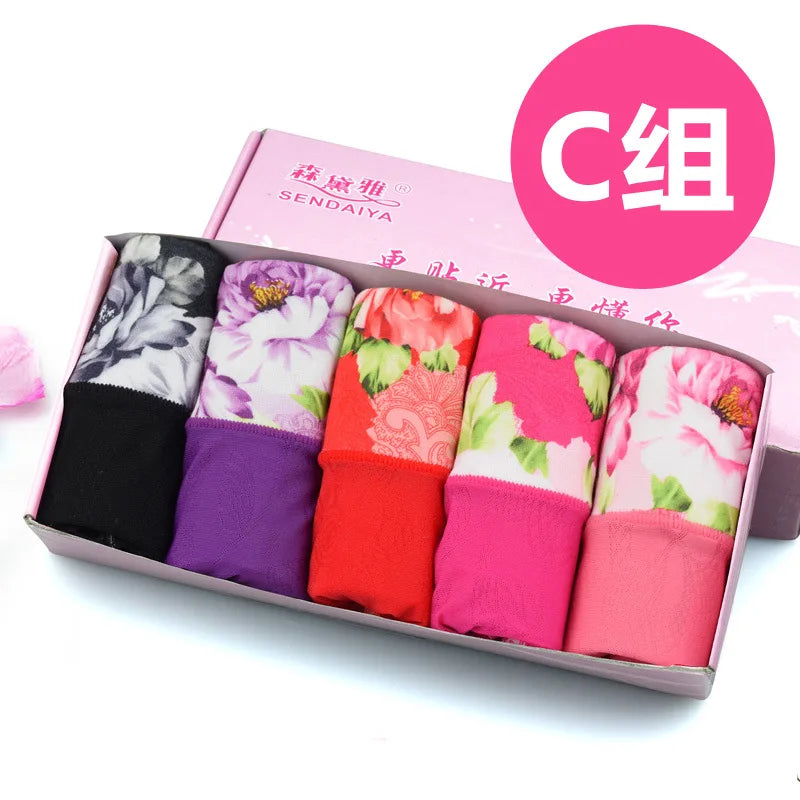 5Pcs Print Panties Women's Underwear Cute Cotton Panties Plus Size Briefs Girl Ladies Lingeries Panty Sexy Underpants For  Women Store ARBELLA'S