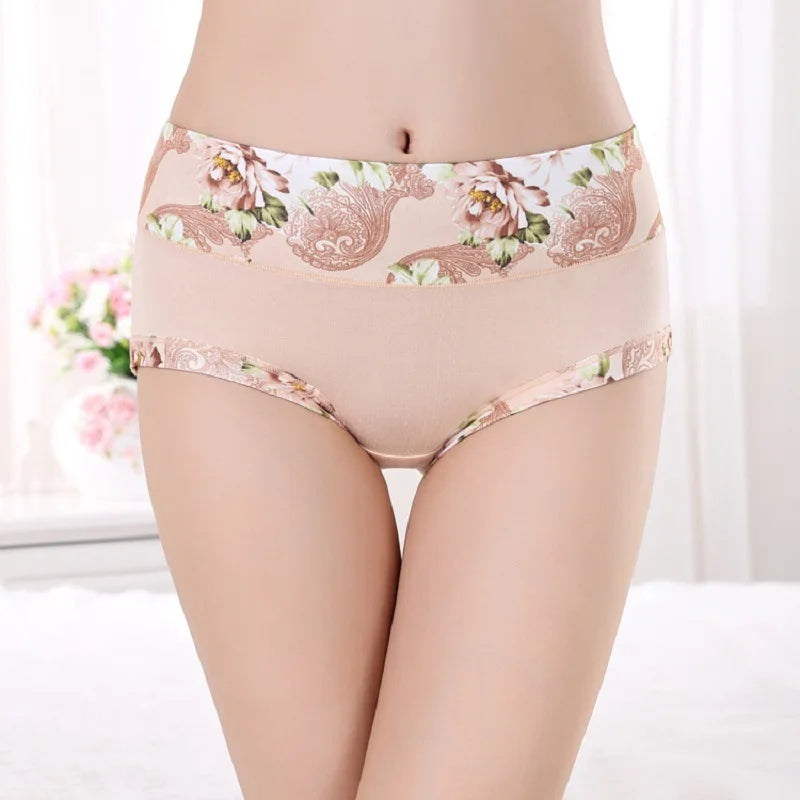 5Pcs Print Panties Women's Underwear Cute Cotton Panties Plus Size Briefs Girl Ladies Lingeries Panty Sexy Underpants For  Women Store ARBELLA'S