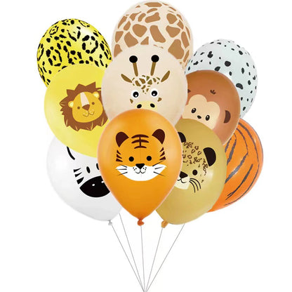 Children's Day Balloon Decoration Cartoon Animal Tiger and Rabbit Latex Birthday Party Birthday Kindergarten Scene Props