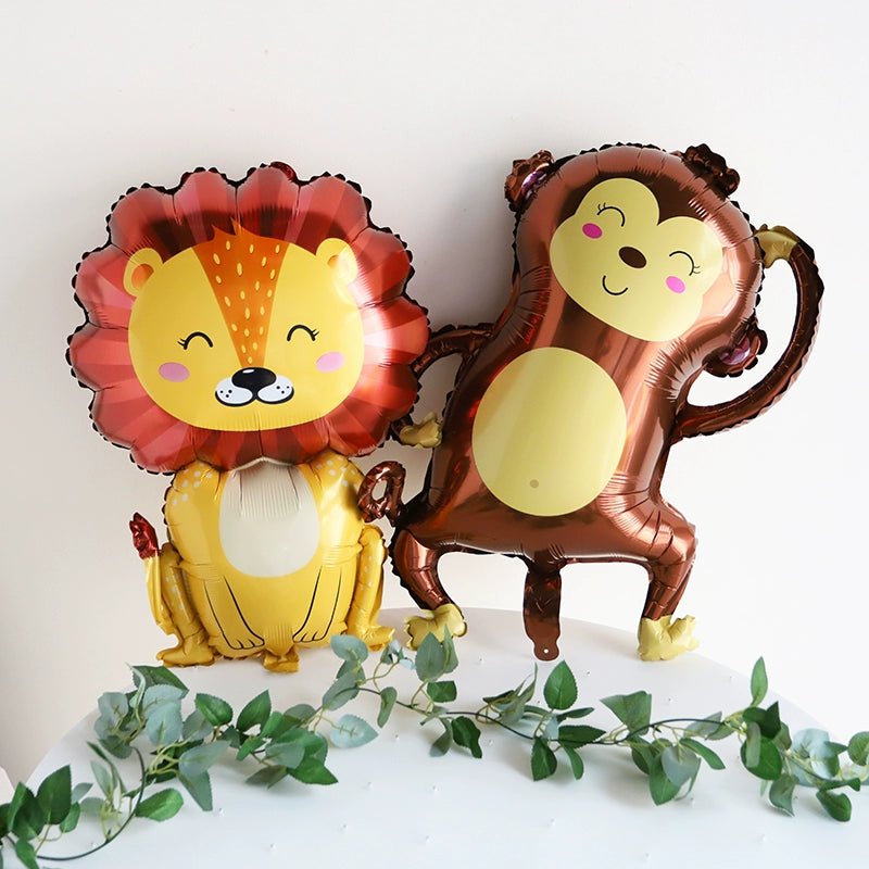 Birthday Balloon Decoration Animal Aluminum Film Cartoon Kids Full-Year Birthday Party Graduation Kindergarten Classroom Photo Props