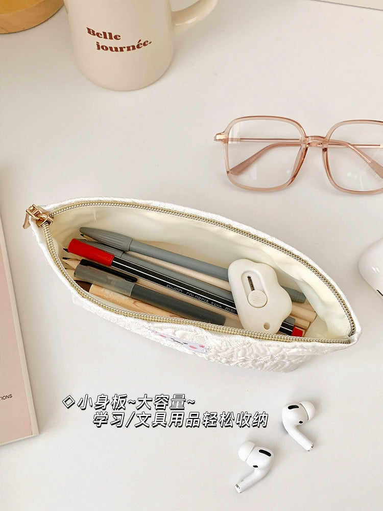 Little White Bear Original Pencil Case INS Style K-style Cute Young Adult High-Looking Large Capacity New Pencil Stationery Box