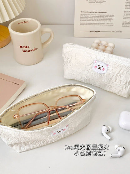 Little White Bear Original Pencil Case INS Style K-style Cute Young Adult High-Looking Large Capacity New Pencil Stationery Box