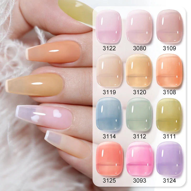 Clou Beaute 4pcs Jelly Colorful Nail Gel Polish Vernis Semi Permanent Gellack Nail Art Salon Organic UV LED Nail Gel Varnish