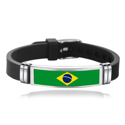 New Arrived National Flag Bracelet for Men Portugal Spain Belgium Germany Venezuela France Poland Brazil Canada USA Bangle Gift