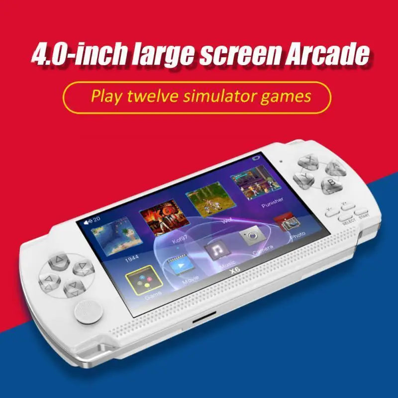 X6 4.0 Inch Handheld Portable Game Console 8g 32g Preinstalle 1500 Free Games Support Tv Out Video Game Machine Boy Player