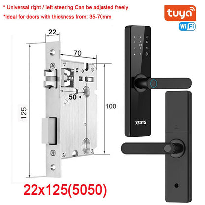 Tuya Wifi Electronic Smart Door Lock With Biometric Fingerprint / Smart Card / Password / Key Unlock/ USB Emergency Charge Store ARBELLA'S