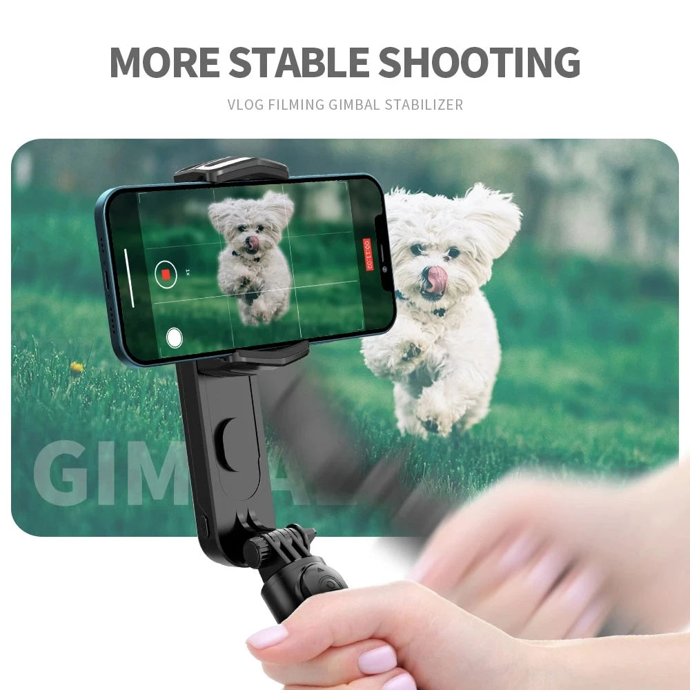 Gimbal Stabilizer Selfie Stick Tripod For iPhone Android Phone Mobile Led Light Cell Holder Stand Smartphone Cellphone Camera