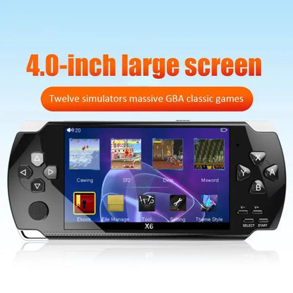 X6 4.0 Inch Handheld Portable Game Console 8g 32g Preinstalle 1500 Free Games Support Tv Out Video Game Machine Boy Player