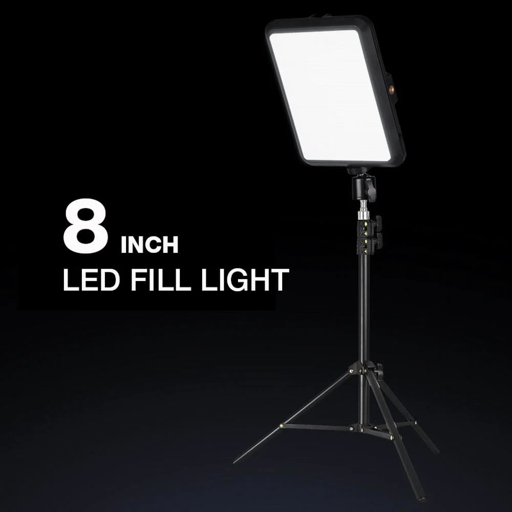 8 Inch Led Photography Video Light 2800K-7000K Panel Lighting Photo Studio Lamp Kit for Shoot Live Streaming Fill Studio Lights