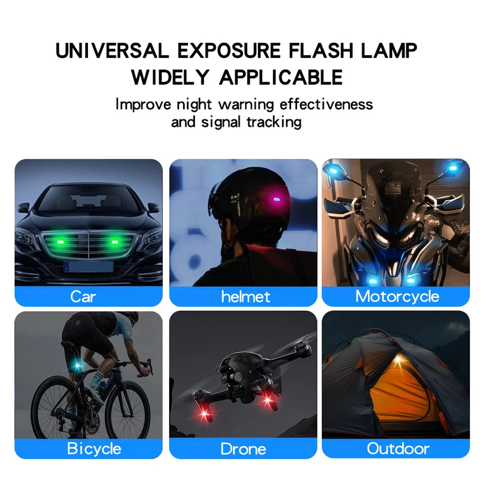 2/4pcs Wireless LED Strobe Lights Car Decor Atmosphere Light, 8 Colors Rechargeable Led Lights Anti-Collision LED Warning Light Store ARBELLA'S