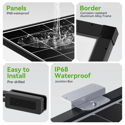 RVPOZWER 300W High Efficiency 25% Solar Panel 10BB N-Type Cell for Home Rooftop RV Motorhome and Off Grid Applications 5