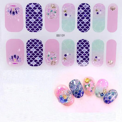 Gel Nail Sticker 5D Nail Patch DIY Adhesive Full Cover Fingernail Wraps Beauty Fake Nails Manicure Art Decal Pegatinas Ara Uñas