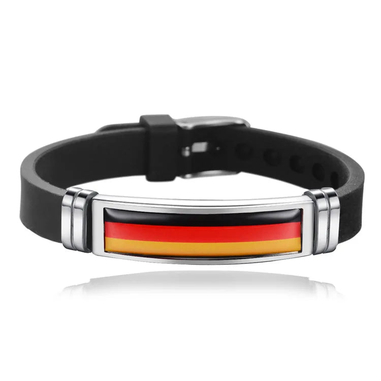 New Arrived National Flag Bracelet for Men Portugal Spain Belgium Germany Venezuela France Poland Brazil Canada USA Bangle Gift