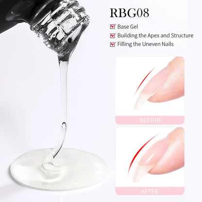 BORN PRETTY 250g Clear Nude 2 In 1 Rubber Base Gel Functions Gel and Color Gel Self-leveling Gel Protecting Natural Nails