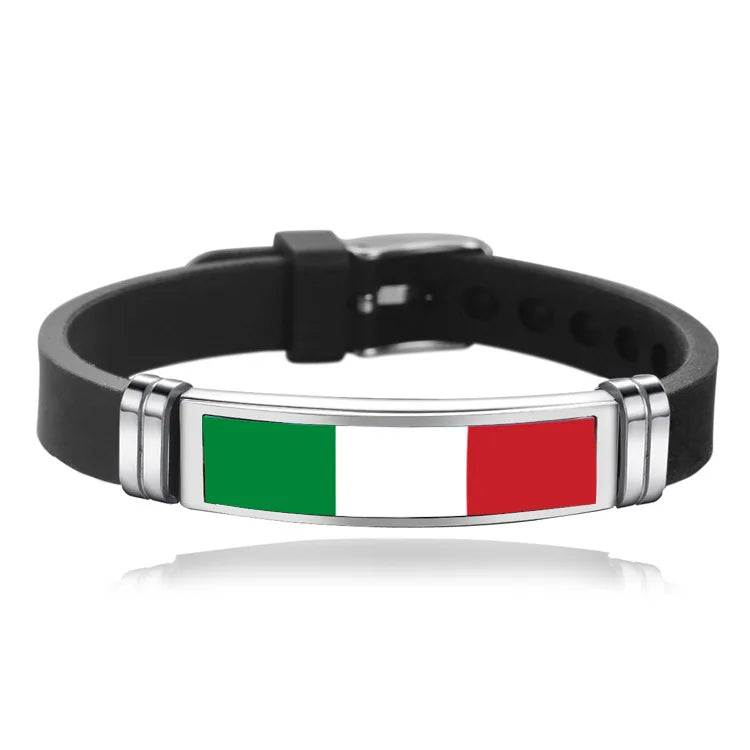 New Arrived National Flag Bracelet for Men Portugal Spain Belgium Germany Venezuela France Poland Brazil Canada USA Bangle Gift