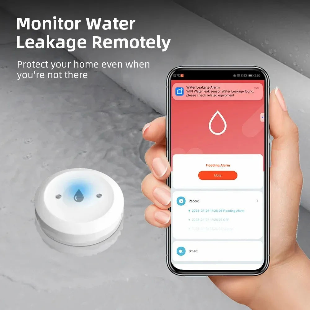 Sensor inteligente de fugas de agua Tuya Zigbee, Monitor de aplicación remota en tiempo real, Sensor de fugas de vida inteligente, Detector de nivel de agua, sistema de alarma de inundación