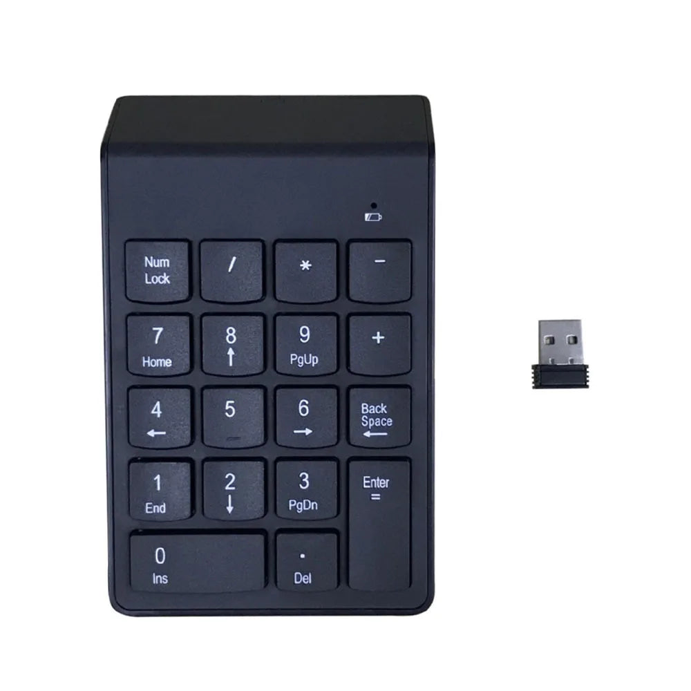 Mini Wireless Numeric Keyboard 2.4GHz  Numpad 18 Keys Digital Pave numpad for Accounting Teller Laptop Notebook Tablets