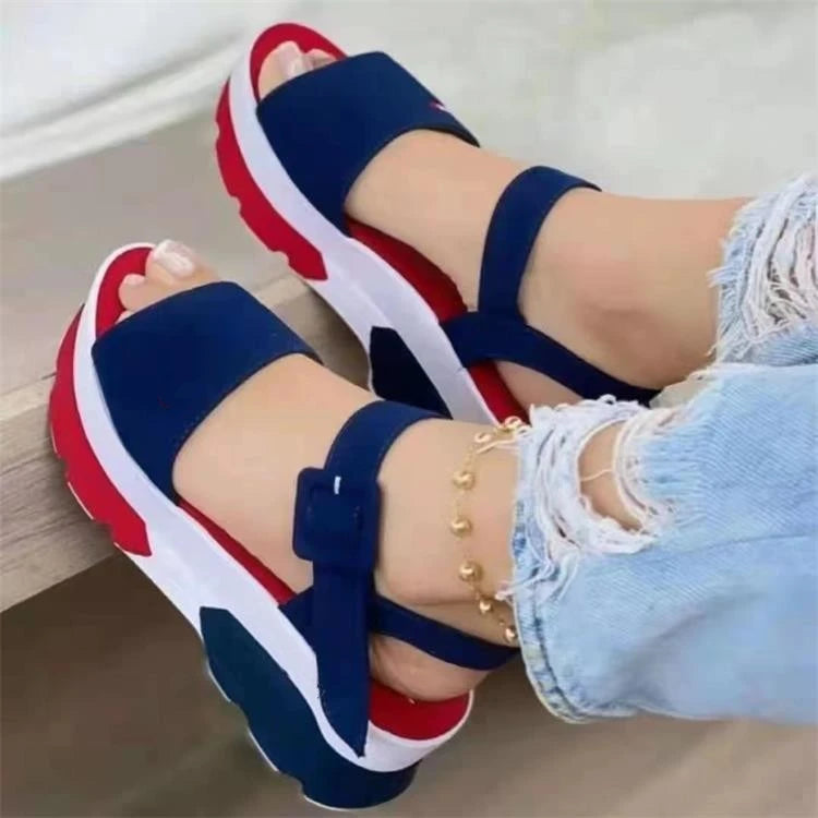 Women Sandals New Heels Woman Platform Wedges Shoes Ladies Summer Sandals Buckle Non-slip Beach Sandals Plus Size 35~43 store Arbellas