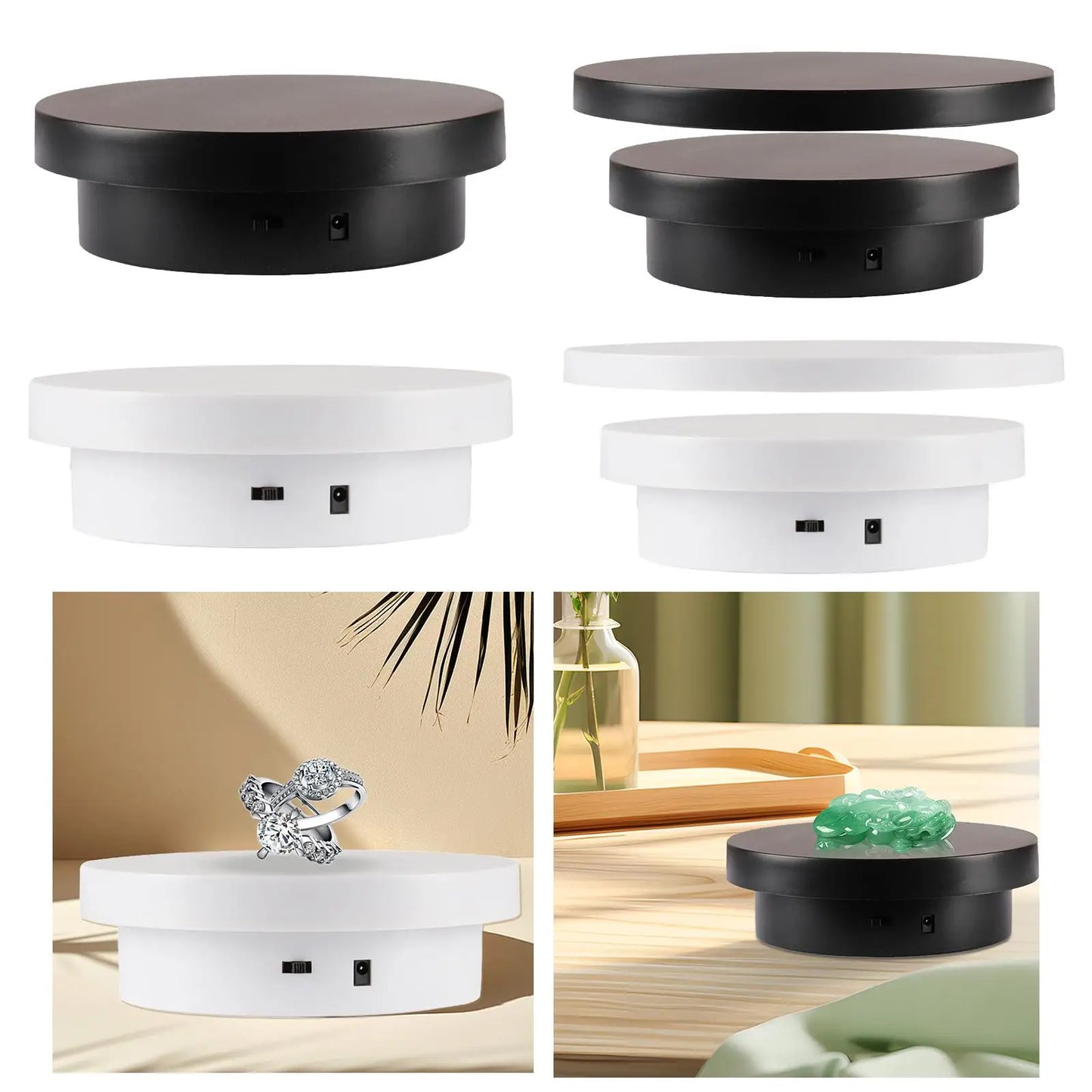 Motorized Rotating Display Stand USB Powered Electric Rotary Table for Collectible Cosmetics Watch Small Product Display Jewelry