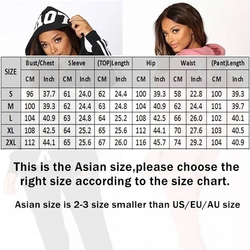 Fashion Women tracksuits Sports Wear Jogging Suits Ladies Hooded Tracksuit Set Clothes Hoodies+Sweatpants Sweat Suits Store ARBELLA'S