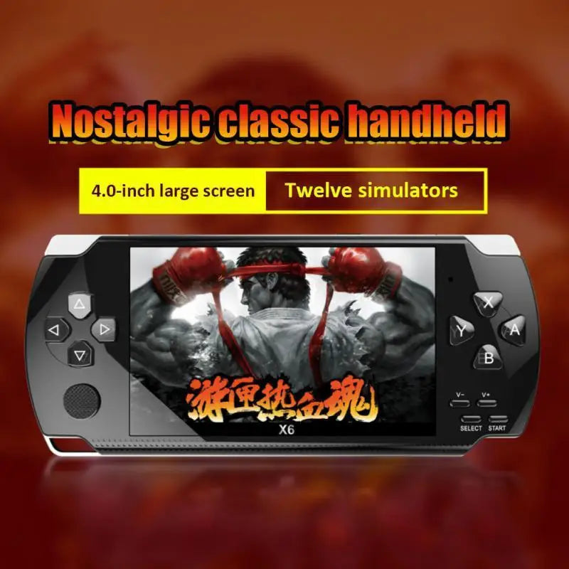 X6 4.0 Inch Handheld Portable Game Console 8g 32g Preinstalle 1500 Free Games Support Tv Out Video Game Machine Boy Player