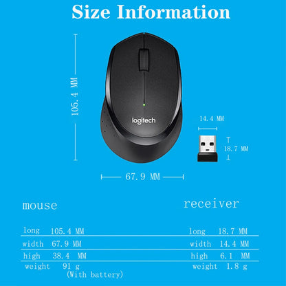 Logitech M330 Wireless Mouse Ergonomic 1000DPI Bluetooth Mouse Multi-mode Rechargeable Silent Optical Mouse for PC/Laptop Mice