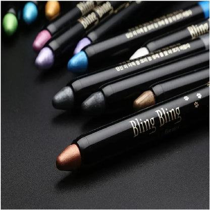 Waterproof Pearlescent Eyeshadow Eyeliner Pencil Glitter Matte Nude Eye Shadow Makeup Pigment Silkworm Eyeshadow Pen 15 Colors