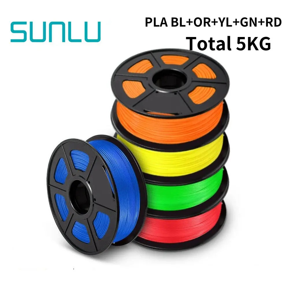 SUNLU PLA/PLA+/PETG/SILK/PLA Matte/ PLA Meta Filament 5KG 1KG/ Roll 1.75mm +/-0.02MM 3D Printer Filament Neatly Wound Filament