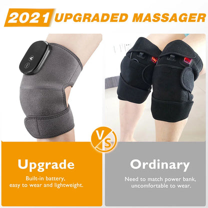 Electric Knee Massager Heating Pad Vibration Massage Shoulder Elbow Support Belt Arthritis Pain Relief Temperature Therapy Brace