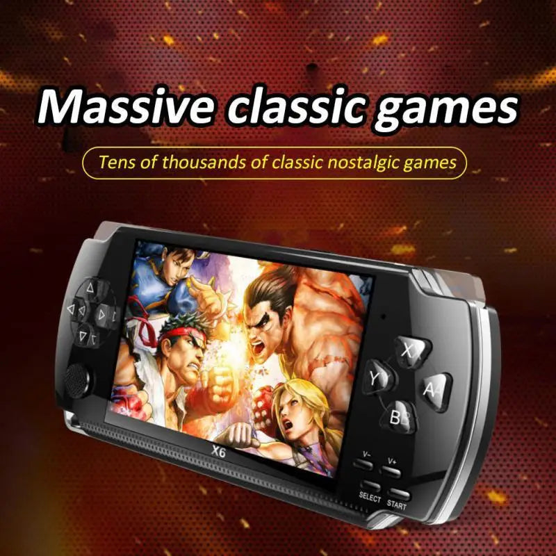 X6 4.0 Inch Handheld Portable Game Console 8g 32g Preinstalle 1500 Free Games Support Tv Out Video Game Machine Boy Player