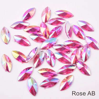 50pcs Teardrop Acrylic Non Hotfix Rhinestones Glitter Nails Crystals Diamond Strass for uñas Nail Charms Nail Art Decorations B3