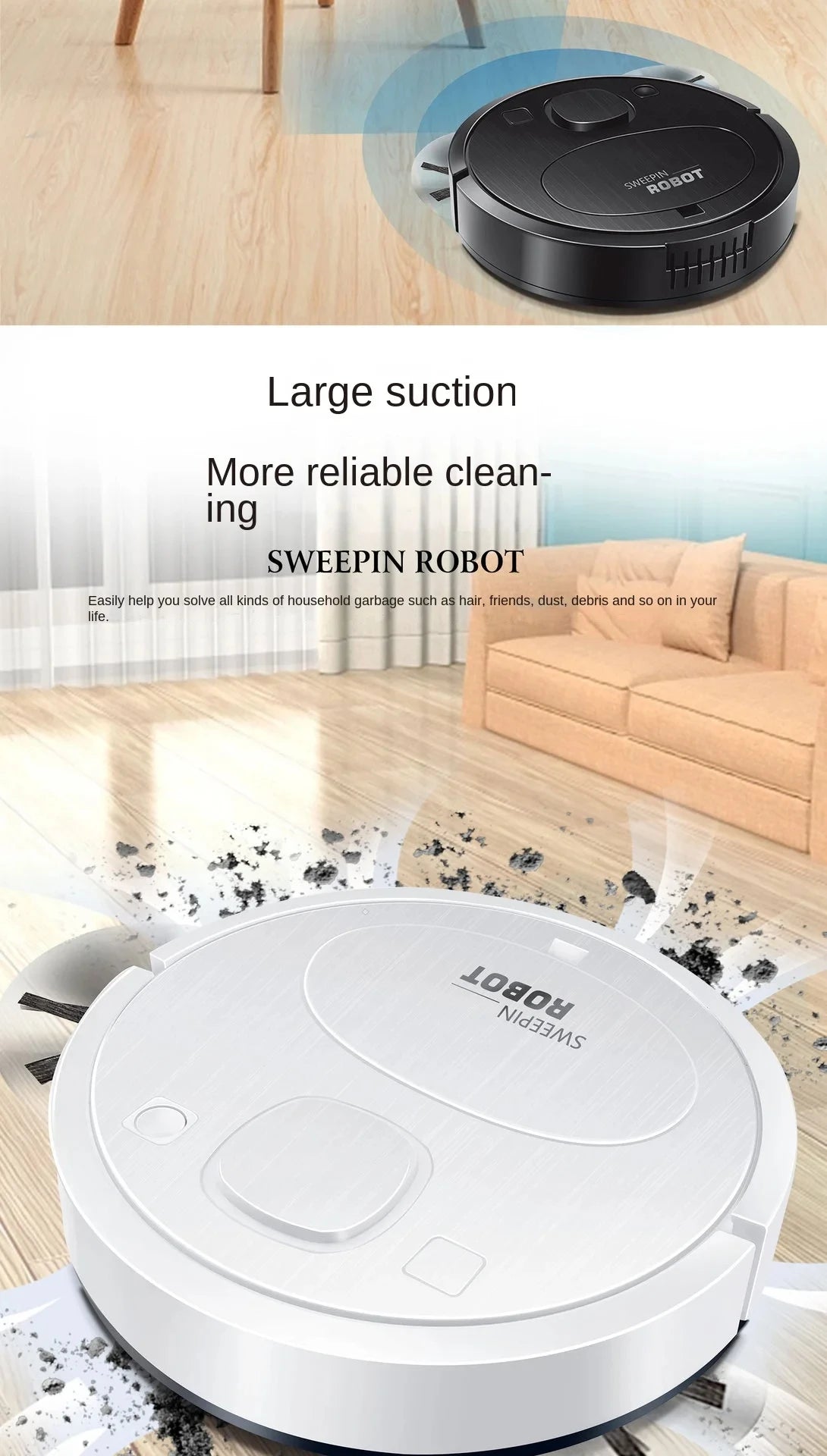 Xiaomi Smart Sweeping Floor Robot Ultra-quiet Remote Control Vacuum Cleaner Carpet Wireless Mopping Machine For Home Office Use Store ARBELLA'S