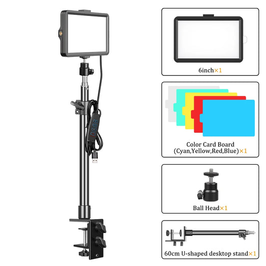 SH 6 inch LED Video Light For Live Streaming Photo Studio Light Panel Photography Dimmable Flat-panel Fill Lamp 3300-5600K