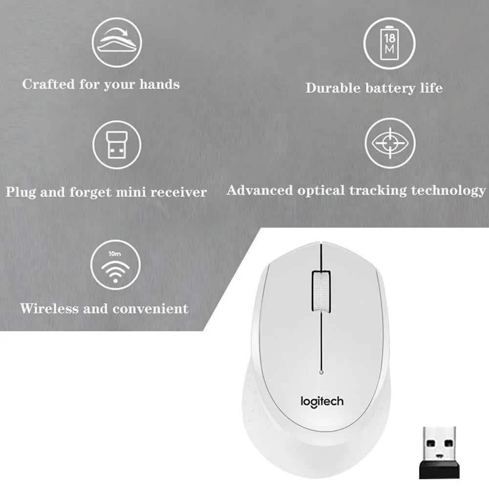 Logitech M330 Wireless Mouse Ergonomic 1000DPI Bluetooth Mouse Multi-mode Rechargeable Silent Optical Mouse for PC/Laptop Mice