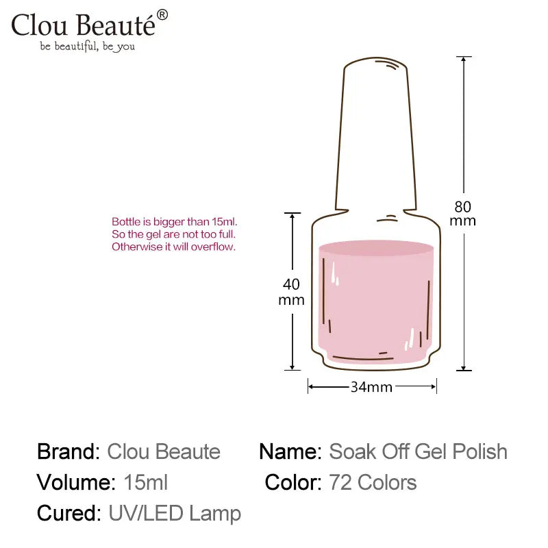 Clou Beaute 4pcs Jelly Colorful Nail Gel Polish Vernis Semi Permanent Gellack Nail Art Salon Organic UV LED Nail Gel Varnish