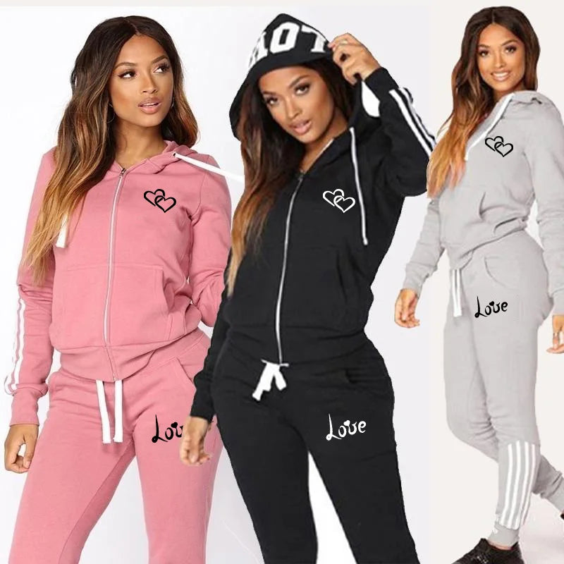 Fashion Women tracksuits Sports Wear Jogging Suits Ladies Hooded Tracksuit Set Clothes Hoodies+Sweatpants Sweat Suits Store ARBELLA'S