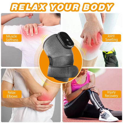 Electric Knee Massager Heating Pad Vibration Massage Shoulder Elbow Support Belt Arthritis Pain Relief Temperature Therapy Brace