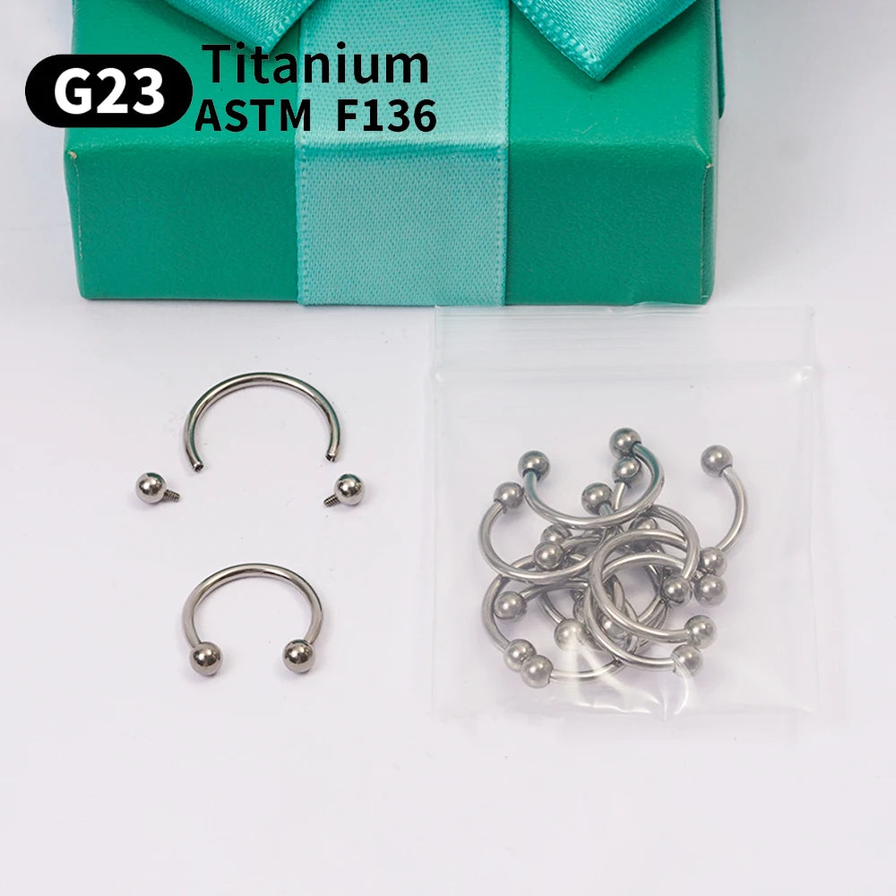 1PC G23 Titanium Nose Rings Piercings Lip Eyebrow  Ear Septum Helix Cartilage Septum Body Jewelry Piercing Labret Nariz C Rod