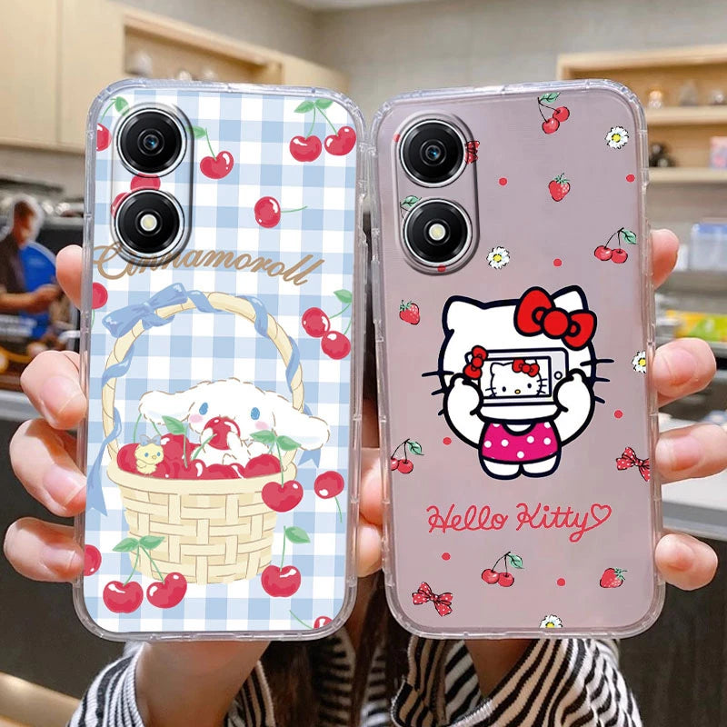 Silicone Case For Honor X5 Plus Cover Bumper Soft TPU Cute Cartoon Kuromi Rabbit Sanrio Anime Fundas For Honor X5+ 6.56" Shell