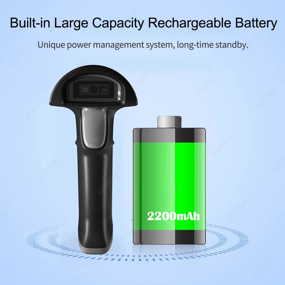 Wired Barcode 2D Scanner or Wireless Barcode Scanner or Bluetooth Code Reader 2D Handheld Barcode Reader QR Code PDF417