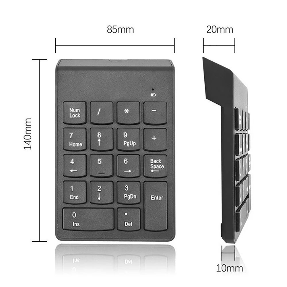 Mini Wireless Numeric Keyboard 2.4GHz  Numpad 18 Keys Digital Pave numpad for Accounting Teller Laptop Notebook Tablets